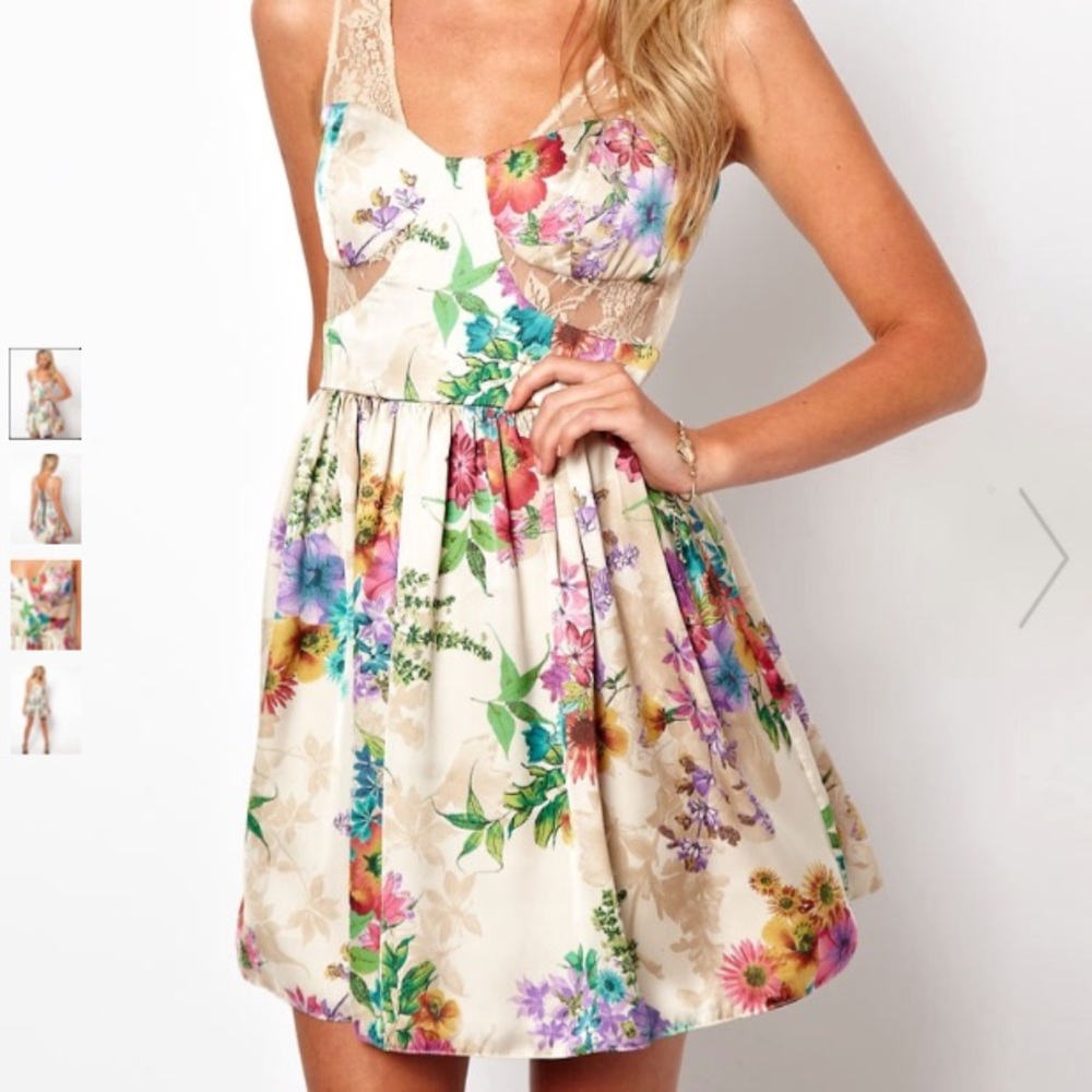 Asos floral lace cocktail dress